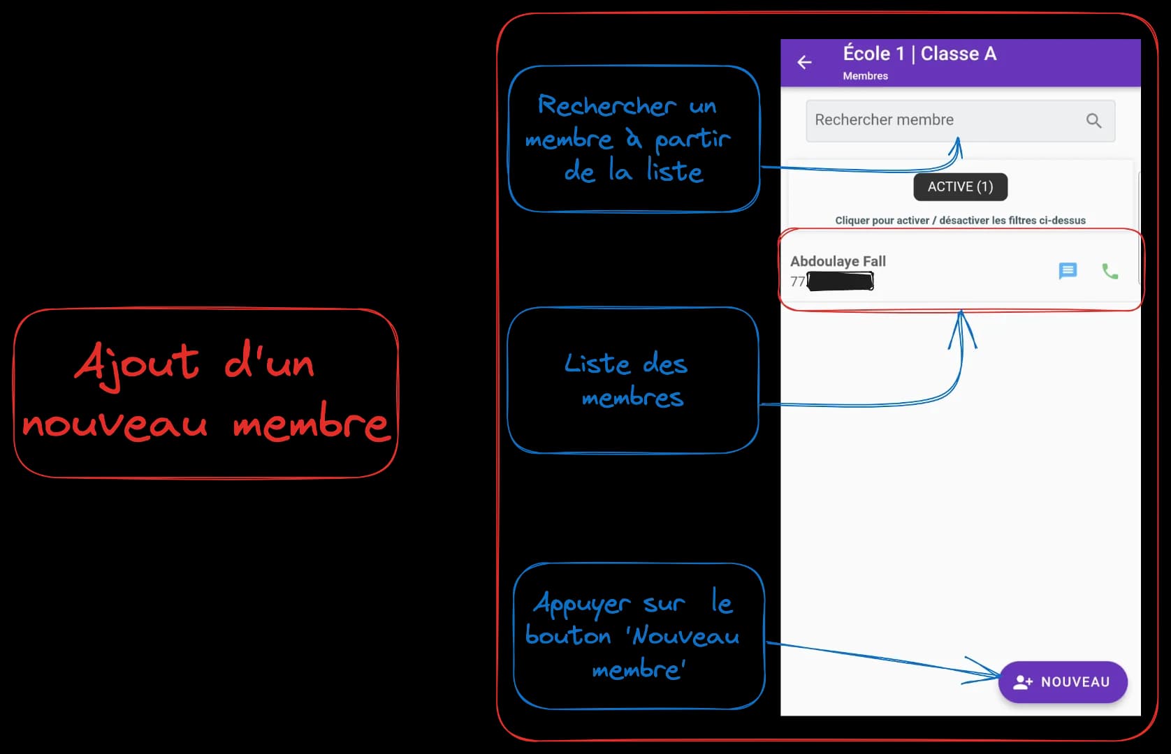 Ajout d'un nouveau membre — illustration 1
